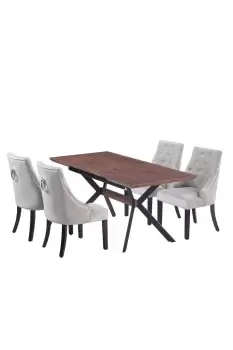 Image of ''Windsor Blaze' LUX Dining Set a Table and Chairs Set of 4