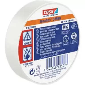 Image of tesa 53988-00061-00 53988-00061-00 Electrical tape tesa Professional White (L x W) 20 m x 19mm