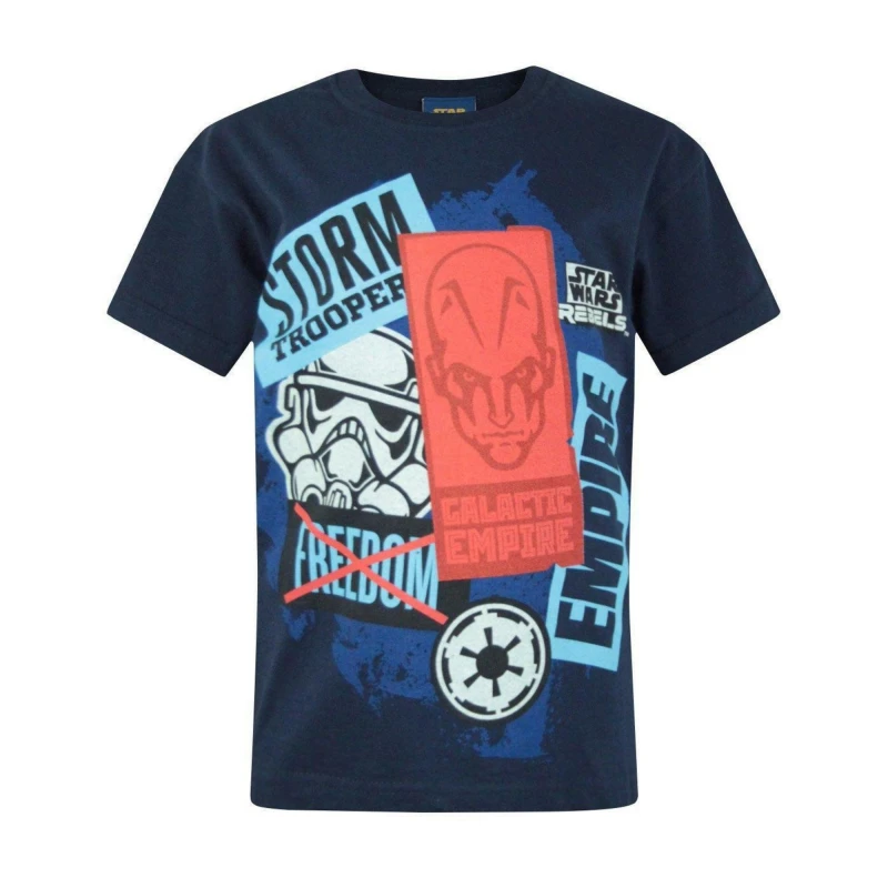 Image of (3-4 Years) Star Wars Short Sleeved T-Shirt (Boys Blue)