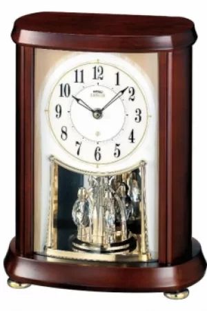 Image of Seiko Clocks Emblem Wooden Mantel Clock AHW566B