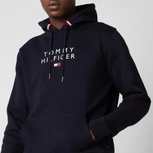 Image of Tommy Hilfiger Mens Stacked Flag Pullover Hoodie - Desert Sky - M
