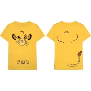 Image of Disney - Lion King Simba Unisex Medium T-Shirt - Yellow