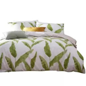 Image of Furn Plantain Duvet Cover Set (Double) (Natural/Green)