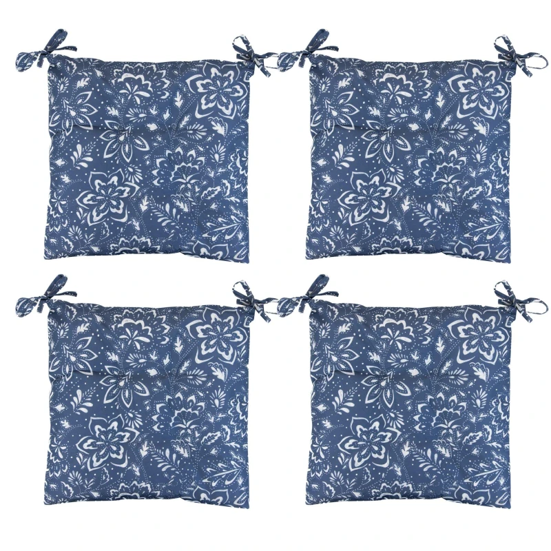 Image of Streetwize Outdoor Hampton Seat Pads Blue unisex Pack of 4