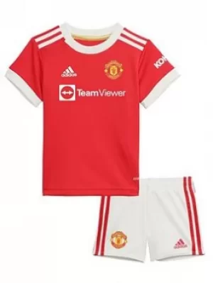 Image of Adidas Manchester United 21/22 Home Baby Mini Kit, Red, Size 3-6 Months