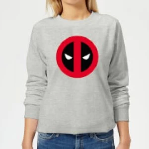 Image of Marvel Deadpool Clean Logo Womens Sweatshirt - Grey - M
