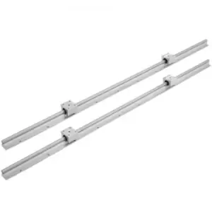 Image of VEVOR 2X SBR12-1000mm Rails Linear Rail Guide Shaft Rod + 4X SBR12UU Bearing Slider Blocks Slide Guide CNC Set