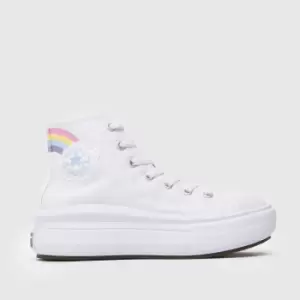 Image of Converse White & Pl Blue Move Platform Girls Junior Trainers