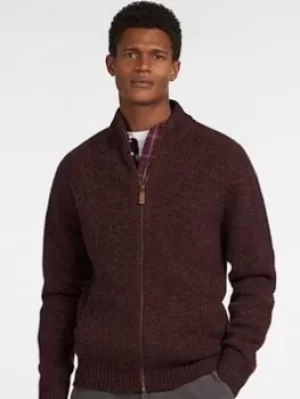 Image of Barbour Calder Knitted Zip Thru, Red Size M Men