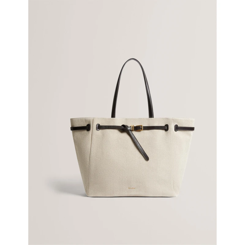 Image of Ted Baker Womens Canvas Shoulder Bag Brn-Choc female One Size