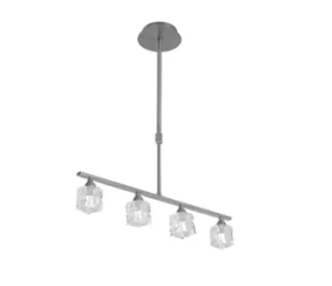 Image of Ice Ceiling Pendant 4 Light G9 ECO Bar, Satin Nickel