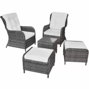 Image of Tectake Rattan Garden Set Benissa With Aluminium Frame (2+2) Grey
