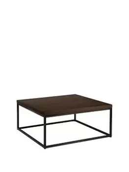 Image of Julian Bowen Brooklyn Solid Oak And Metal Square Coffee Table