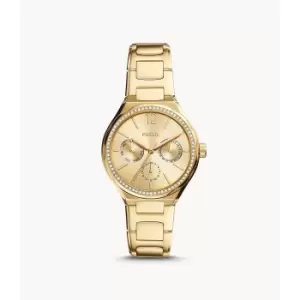 Image of Fossil Womens Eevie Multifunction Stainless Steel Watch - Gold
