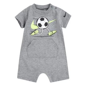 Image of Nike Graphic Romper - Carbon Heather