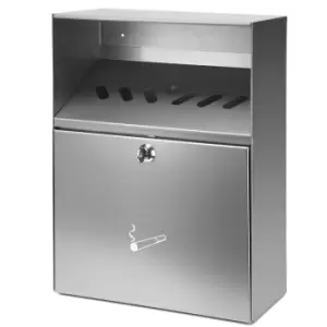 Image of Wall ashtray with hood, HxWxD 370 x 280 x 140 mm, stainless steel