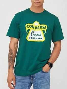 Image of Converse Vintage Logo Short Sleeve Tee - Dark Green Size M, Men