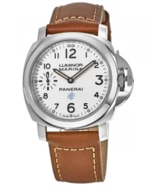 Image of Panerai Luminor Marina Logo 3 Days Brown Leather Small Seconds Mens Watch PAM00778 PAM00778