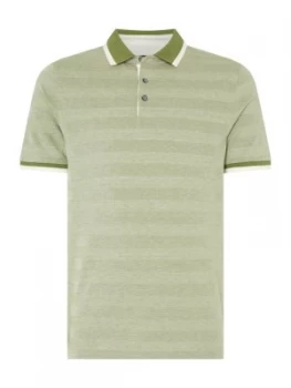 Image of Mens Michael Kors Feeder fine stripe polo shirt Green