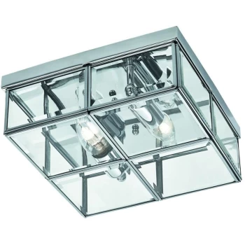 Image of Searchlight Flush - Flush Ceiling 2 Light Chrome, E14