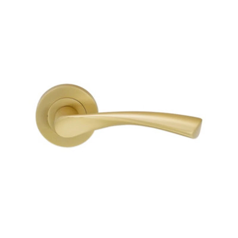 Image of Spira Brass Mercury Lever Door Handle Satin Brass