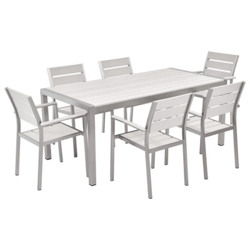 Image of Beliani Garden Dining Set 6 Seater Vernio White