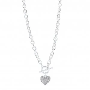 Image of Lipsy Silver Plated Crystal Heart Charm Pendant Necklace