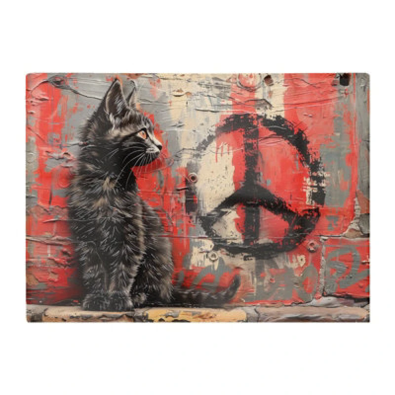Image of Warren Reed Designer Urban Peace: A Banksy Inspired Kitten Chopping Board