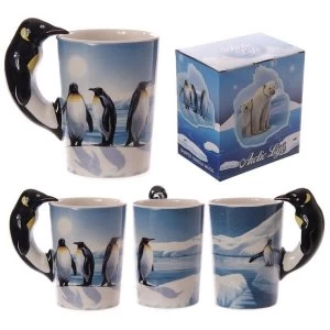 Image of Novelty Arctic Design Penguin Shaped Handle Mug