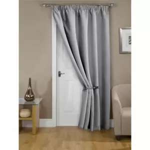 Image of Emma Barclay Blackout Pencil Pleat Curtains Cali 66 X 84 Silver