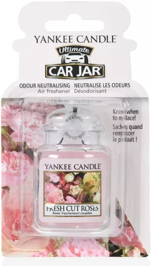 Image of Fresh Cut Roses (Pack Of 6) Yankee Candle Ultimate Car Jar Air Freshener