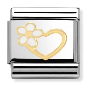 Image of Nomination CLASSIC Gold Love Heart With Flower Charm 030253/40