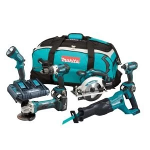 Image of Makita LXT Cordless 18V 5Ah 6 piece Power tool kit DLX6072PT