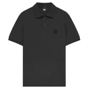Image of CP Company Patch Logo Polo Shirt - Black