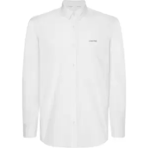 Image of CALVIN KLEIN Stretch Poplin Slim Shirt - White