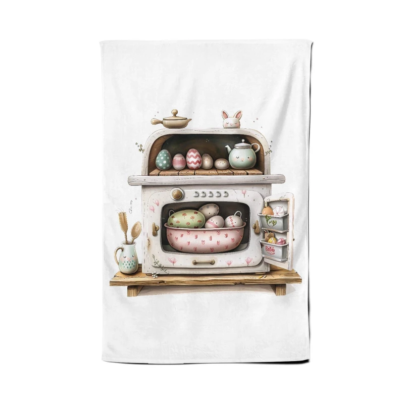 Image of Warren Reed - Designer Easter Egg Baking Oven Tea Towel Multicolor Unisex
