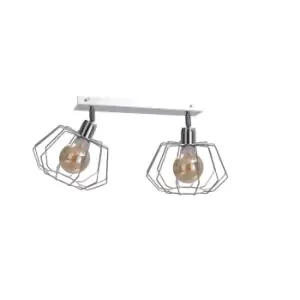 Image of Luna Twin Ceiling Spotlight Silver, 50cm, 2x E27