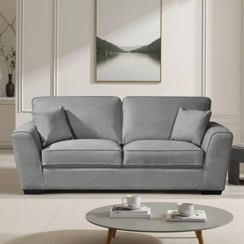 Image of Artemis Home Arlington 3 Seat Fabric Sofa in Grey Size: 3 Seater Grey Unisex 3 Seater
