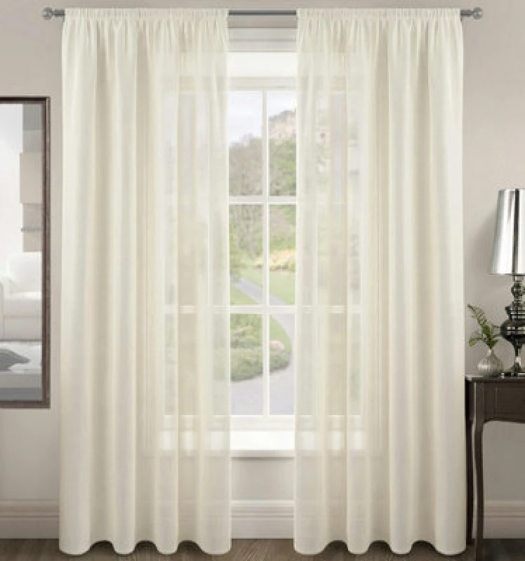 Image of Velosso Riva Slot Top Voile Panel - Cream