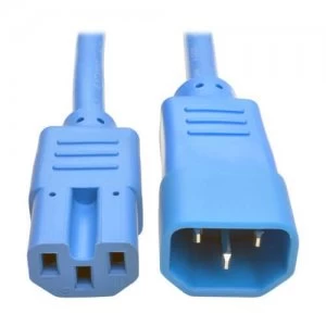 Image of Tripp Lite Power Cord C14 to C15 Heavy Duty 15A 250V 14 AWG 6ft Blue