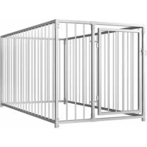 Image of Outdoor Dog Kennel 100x200x100cm Vidaxl Silver