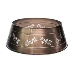 Image of Ivyline Bronze Cut Out Mistletoe Tree Skirt D67Cm H25Cm