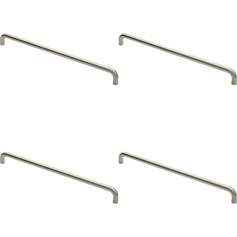 Image of Loops 4x Round D Bar Pull Handle 22mm Dia 600mm Fixing Centres Satin Stainless Steel Metallics unisex