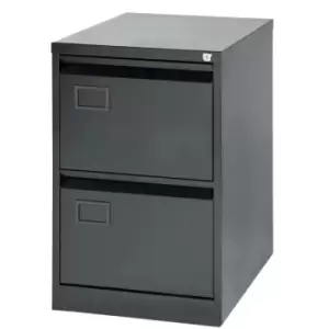 Image of Bisley 2 Drawer Foolscap Filing Cabinet - All Black