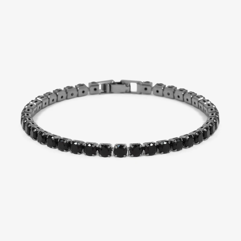 Image of Jon Richard Hematite Plated And Jet Tennis Braclet Jewellery Sets One Size Black 72258903000