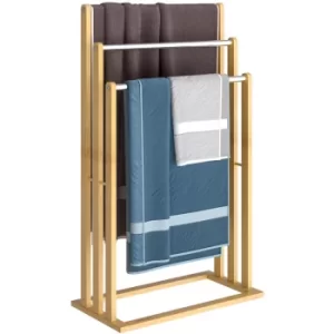 Image of Freestanding Towel Rail Bamboo with Stainless Steel Rails Up to 15kg 1x