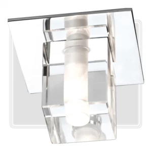 Image of KnightsBridge Low Voltage IP65 Decorative Square Glass Bathroom Fitting and Lamp