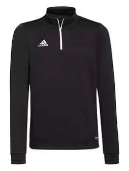 Image of Boys, adidas Youth Entrada 22 Training 1/2 Zip Top - Black, Size 9-10 Years