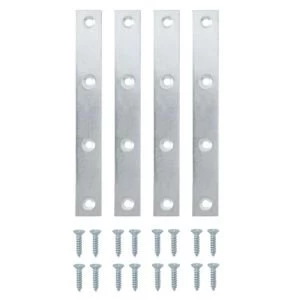 Image of BQ Zinc effect Steel Mending plate L125mm Pack of 4