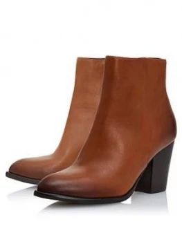 Image of Dune London Dune London Portray Cuban Heel Ankle Boot, Tan, Size 8, Women